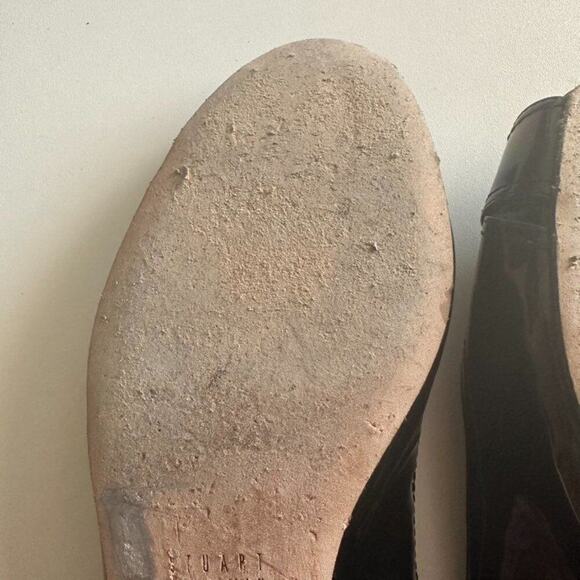 Stuart Weitzman Patent Leather Sling Back Flats Women's 8 Black Petrol Patent - Picture 11 of 12